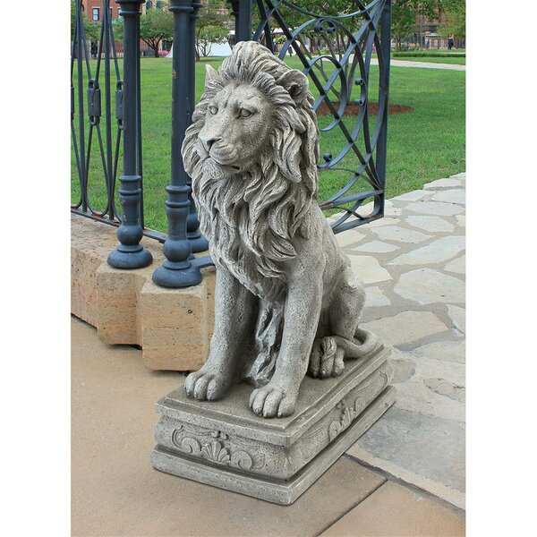 Large Outdoor Lion Statues Wayfair   Fouquet Royal Palace Sentinel Lion Statue 